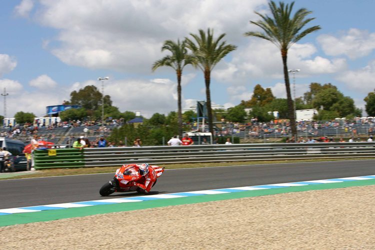 Casey Stoner auf dem Weg zu Platz 3 in Jerez