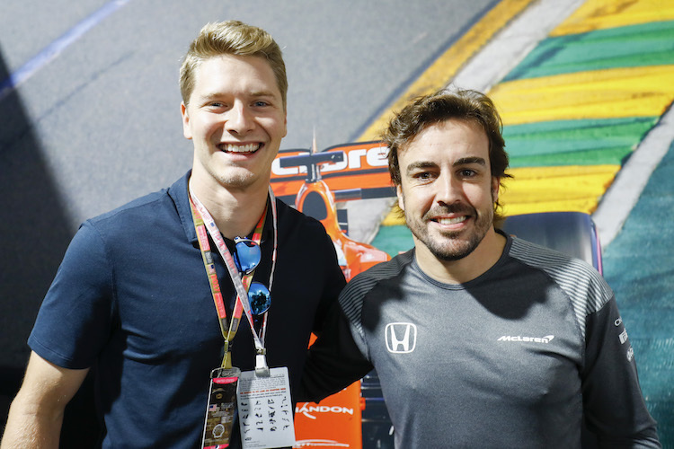 Josef Newgarden 2017 in Austin (Texas) mit Fernando Alonso