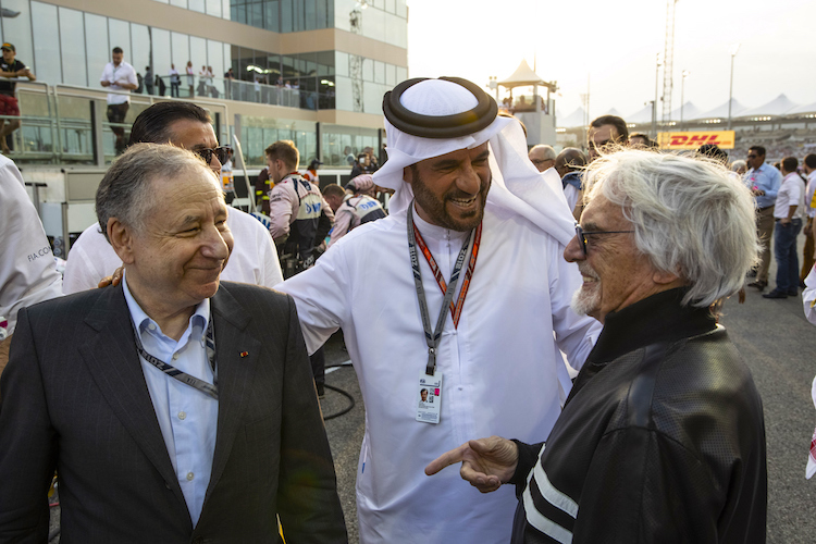 Jean Todt und Bernie Ecclestone 2018 in Abu Dhabi