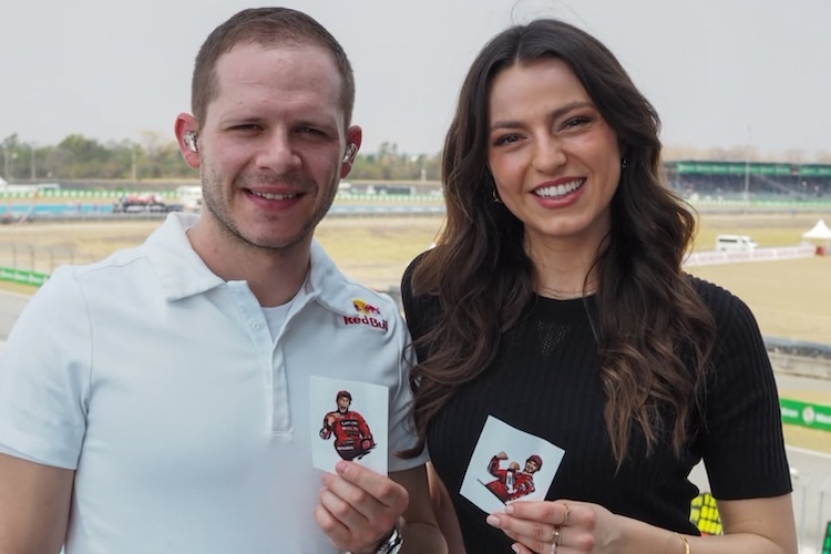 Stefan Bradl mit Servus-TV-Kollegin Alina Marzi