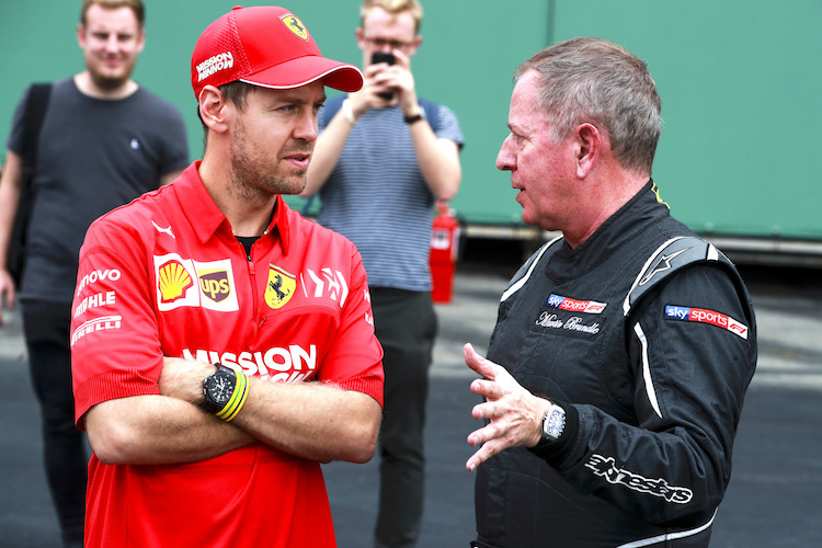 Sebastian Vettel 2019 in Interlagos mit Martin Brundle