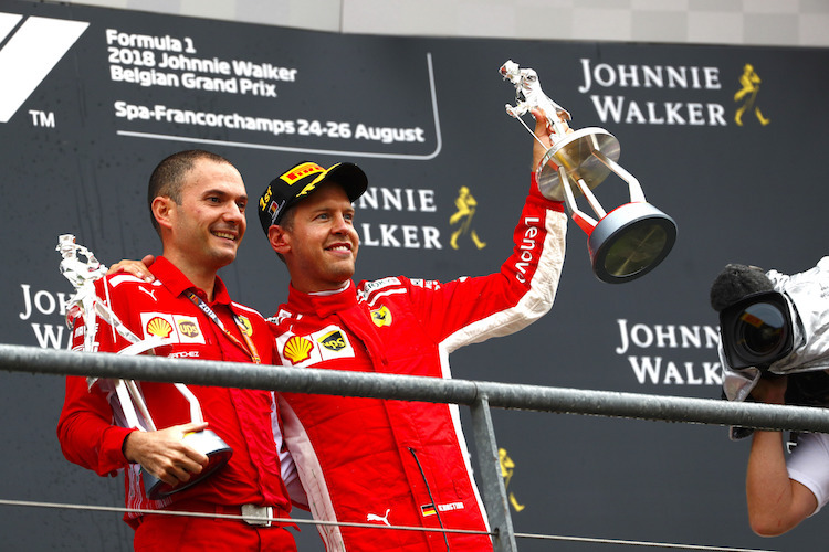 Sebastian Vettel (rechts) in Belgien 2018