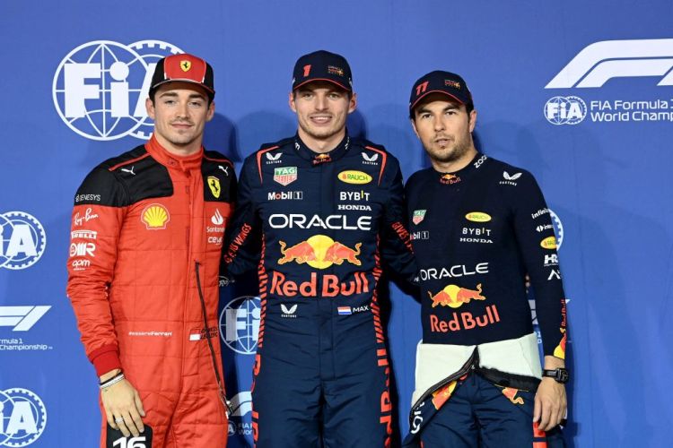 Charles Leclerc, Max Verstappen & Sergio Perez