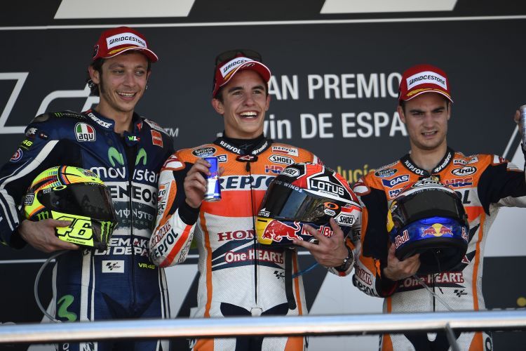 Die Sieger von Jerez: Rossi, Márquez und Pedrosa