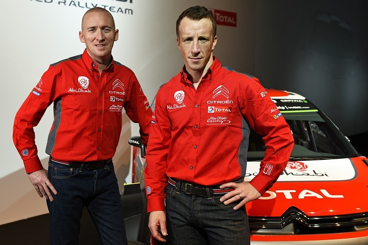 Beifahrer Paul Nagle (li.) und Kris Meek am C3 WRC