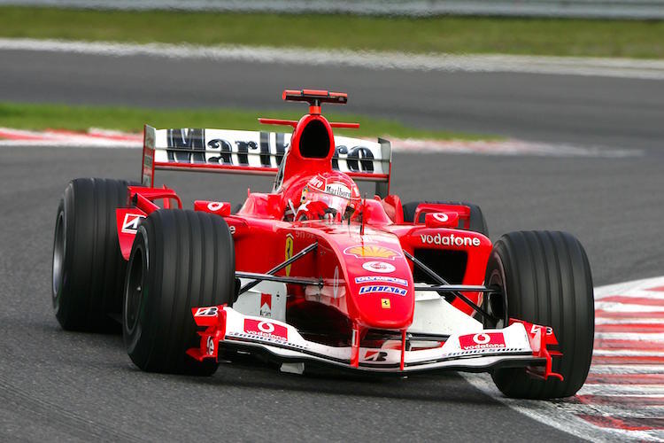 Michael Schumacher mit seinem Ferrari 2004 in Spa-Francorchamps