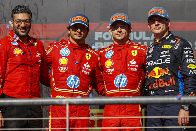 Sainz, Leclerc, Verstappen