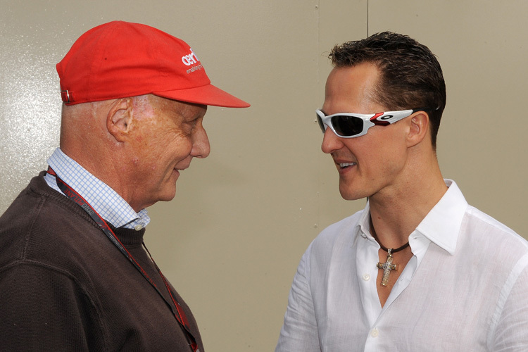 Niki Lauda mit Michael Schumacher