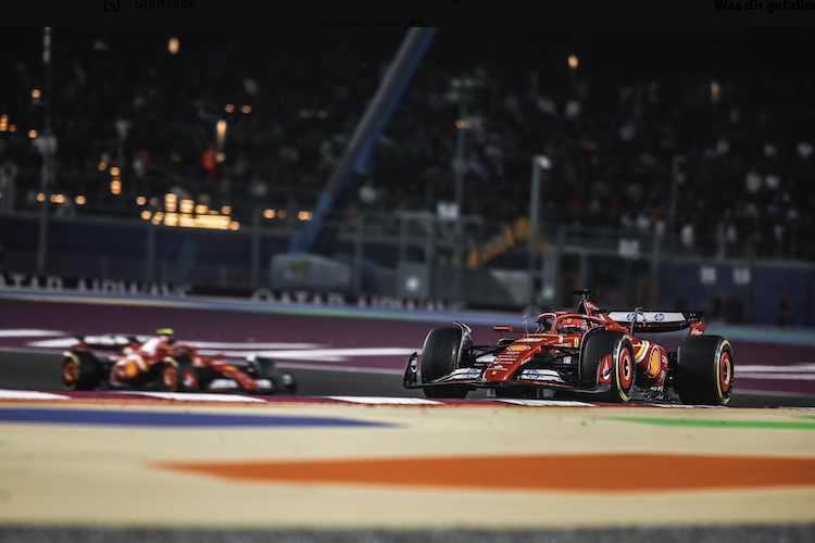 Charles Leclerc vor Carlos Sainz in Katar