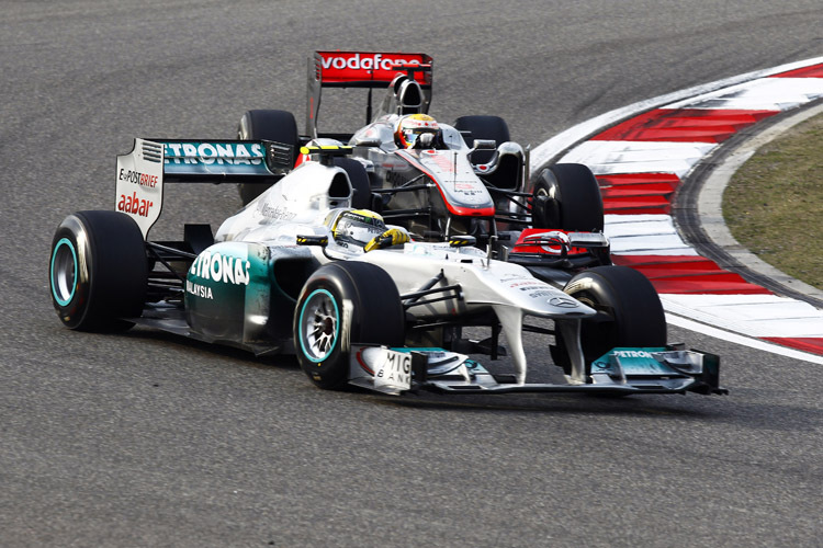 Wer hätte gedacht, dass in Shanghai Rosberg gegen Hamilton kämpft?