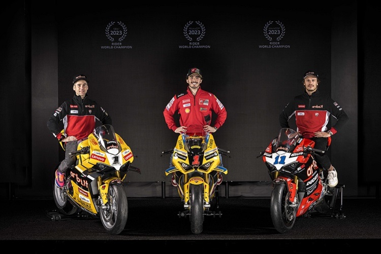 Die Weltmeister der drei wichtigsten Motorrad-Rennsportklassen fuhren 2023 Ducati