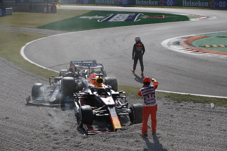 Max Verstappen in Monza 2021, nach der Kollision mit Lewis Hamilton