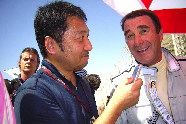 Masahiro Owari mit Nigel Mansell