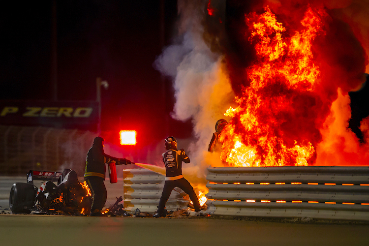 Romain Grosjean rettet sich aus den Flammen