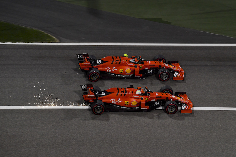 Kein Glück: Die Ferrari-Piloten Sebastian Vettel und Charles Leclerc
