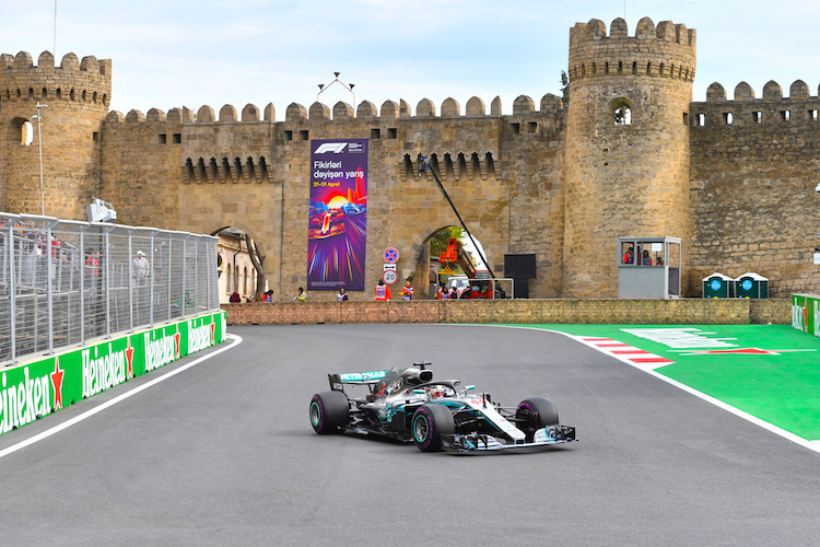Lewis Hamilton in Baku 2018