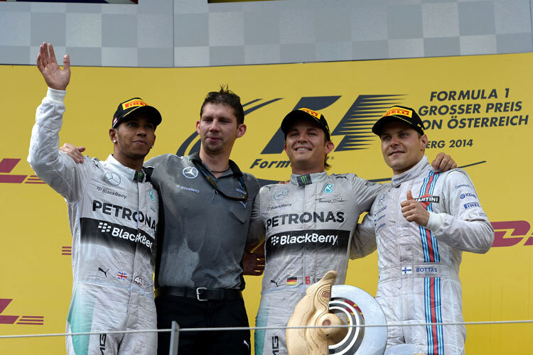 Das Podium beim Red-Bull-racing-Heimrennen fand ohne Beteiligung von Vettel und Ricciardo statt