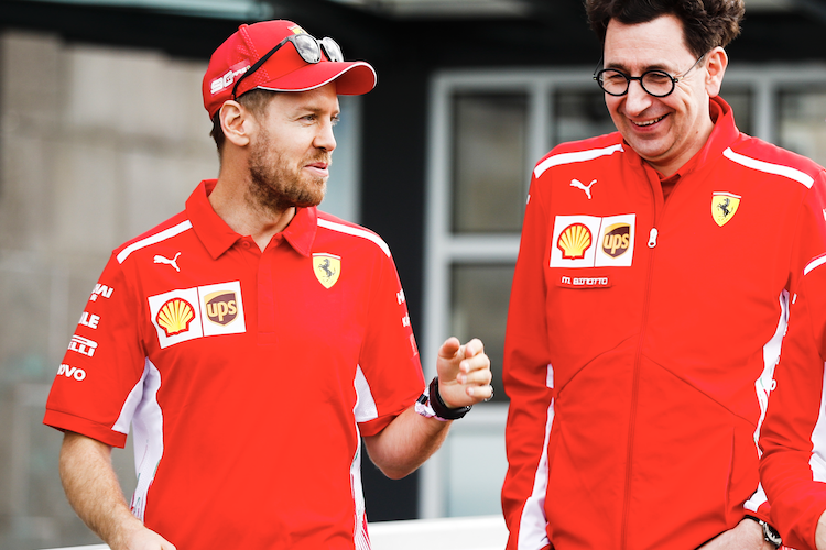 Sebastian Vettel und Mattia Binotto
