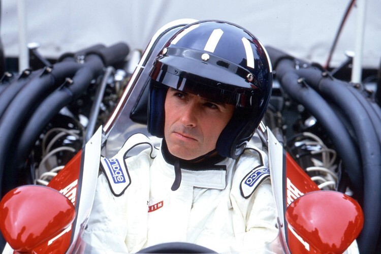 Damon Hill in einem alten Honda-Renner