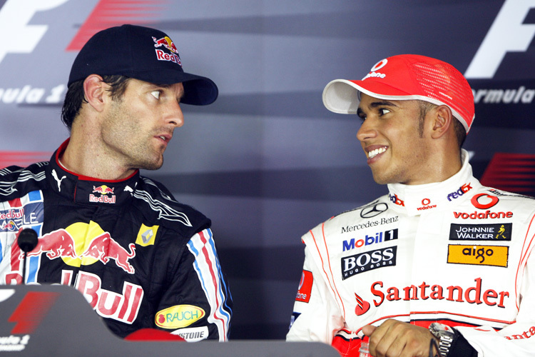 Mark Webber und Lewis Hamilton