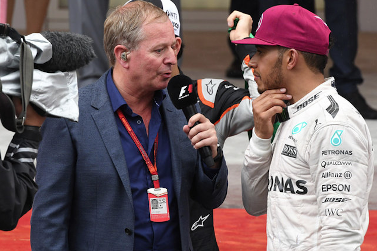 Martin Brundle mit Formel-1-Champion Lewis Hamilton