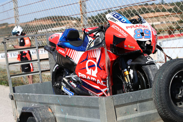 Die Pramac-Ducati des gestürzten Jorge Martin