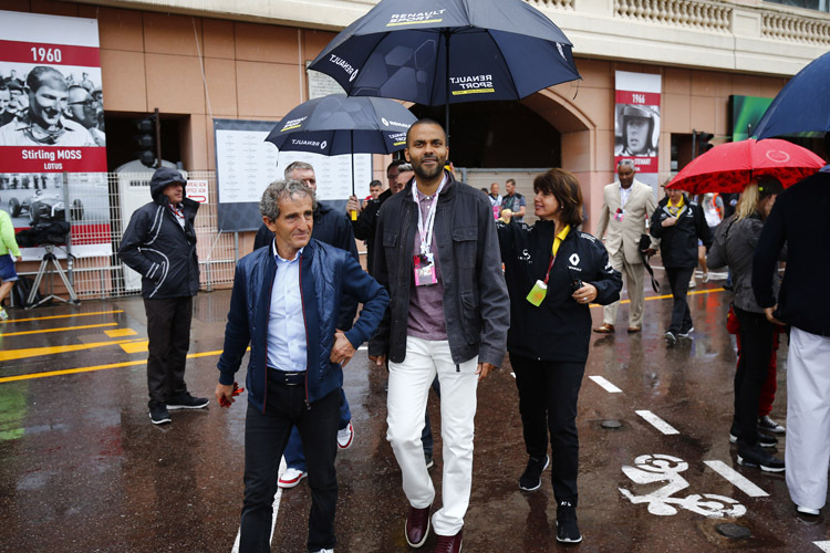 Alain Prost (in Monte Carlo in Begleitung von NBA-Star Tony Parker unterwegs): «Manchmal bekommt man auch das, wofür man bezahlt hat»