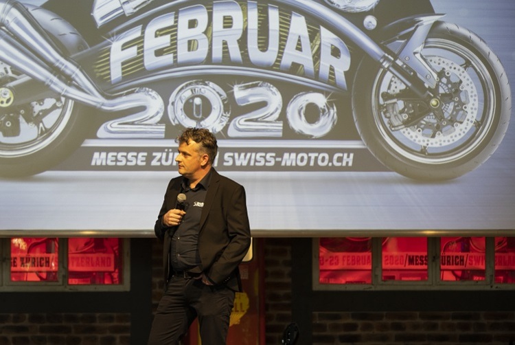 Messeleiter Yves Vollenweider anlässlich der Eröffnung der Swiss-Moto 2020