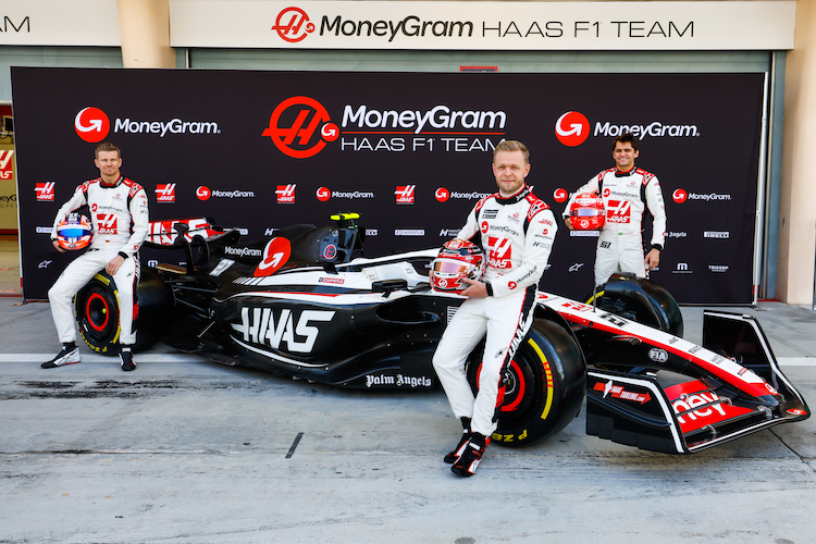 Das Haas-Fahrertrio 2023: Nico Hülkenberg, Kevin Magnussen und Pietro Fittipaldi