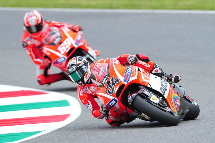 Wo ist der grosse Schritt nach vorne? Ducati-Werksfahrer Andrea Dovizioso (04) und Nicky Hayden