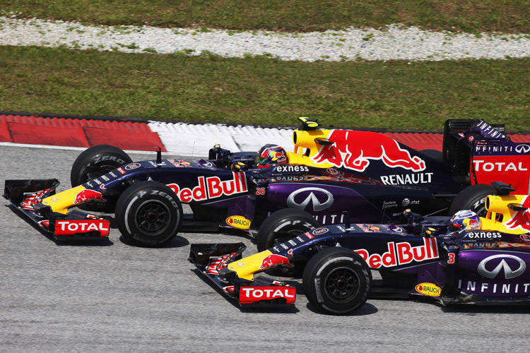Daniel Ricciardo musste sich am Ende auch von seinem Teamkollegen Daniil Kvyat überholen lassen