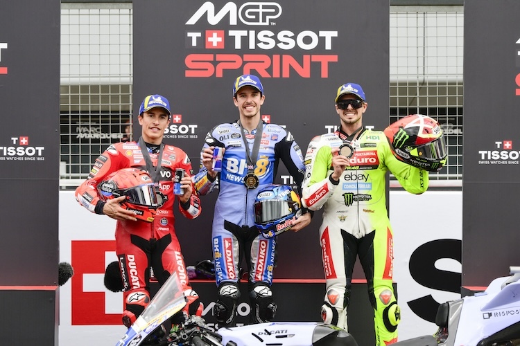 Die Top-3 am Sprint-Samstag: Alex und Marc Marquez mit Fabio Di Giannantonio