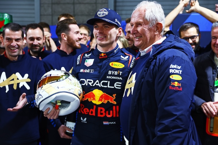 Max Verstappen und Dr. Helmut Marko in Las Vegas