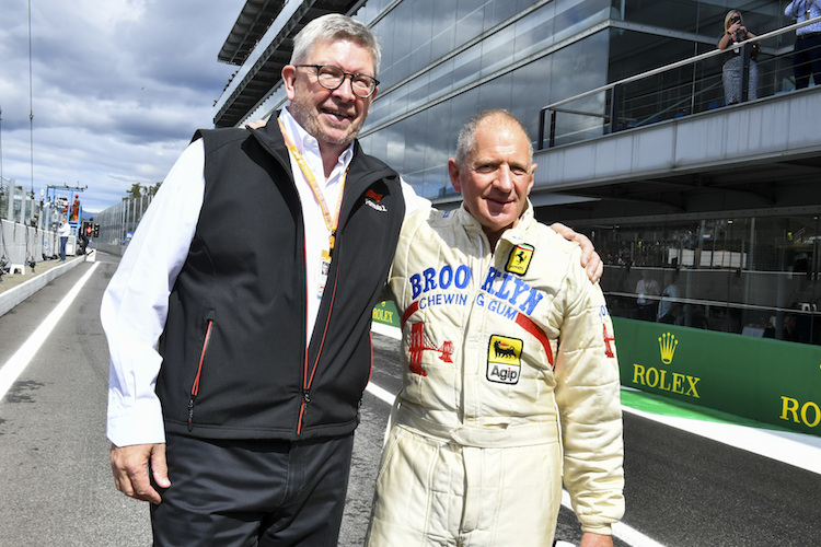 Formel-1-Sportchef Ross Brawn mit Jody Scheckter, Weltmeister von 1979