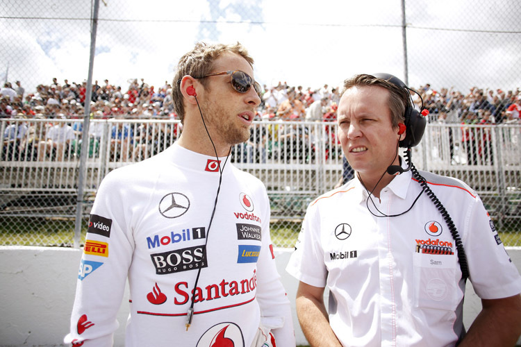 Sorgenfalten bei McLaren: Jenson Button und Sam Michael erlebten in Montréal ein «brutales Wochenende»