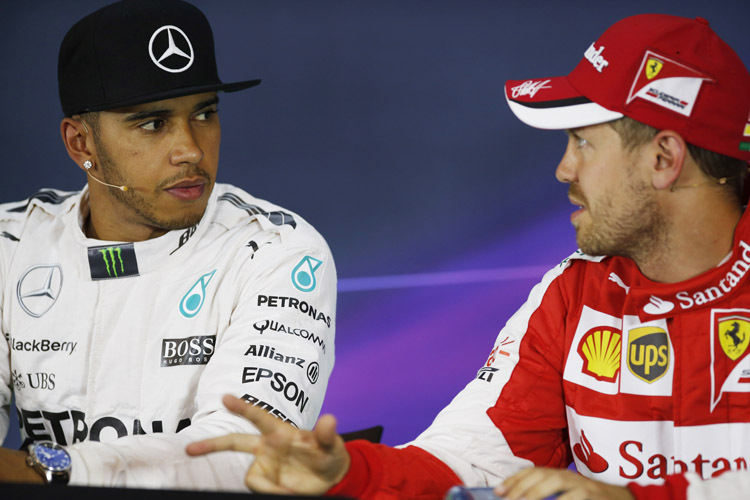Zwei der Besten: Lewis Hamilton und Sebastian Vettel sollen gemäss Sir Stirling Moss neben Fernando Alonso die besten Fahrer der heutigen Zeit sein