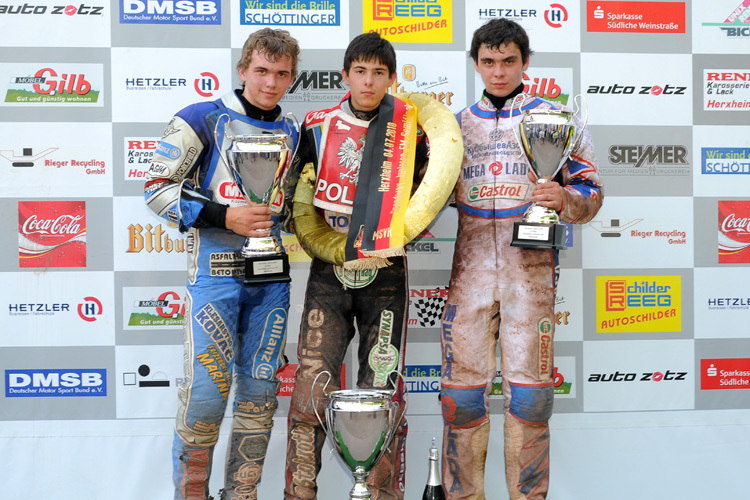 Siegerehrung, 1. Emil Pulczynski, 2. Dino Kovacic, 3. Sergey Karachintsev