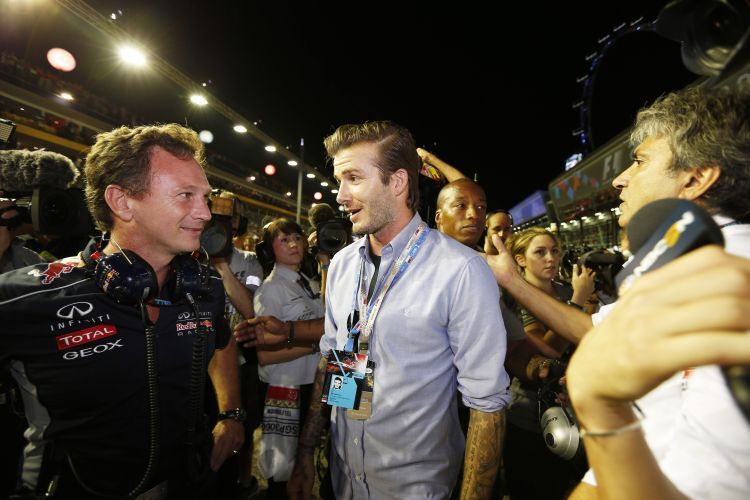 David Beckham mit Red Bull-Teamchef Christian Horner