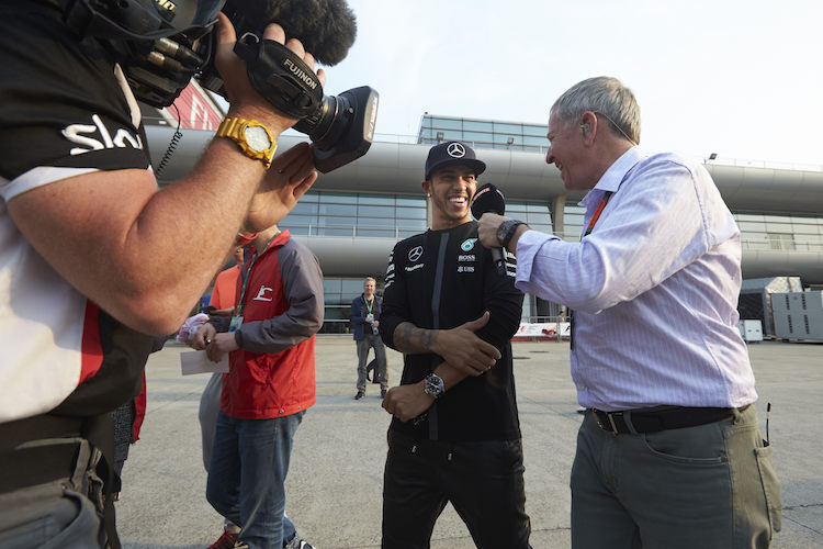 Lewis Hamilton mit Martin Brundle