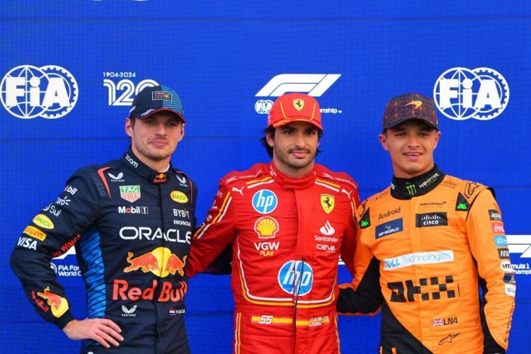 Max Verstappen, Carlos Sainz & Lando Norris