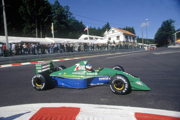 Schumi beim GP-Debüt 1991 in Belgien