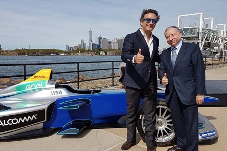 Formel-E-Chef Alejandro Agag in New York mit FIA-Präsident Jean Todt