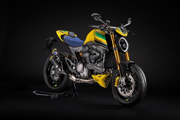 Ducati Monster Senna in den Farben der brasilianischen Flagge