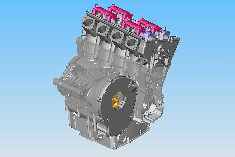 Das CAD-Bild des WCM-Reihenmotors