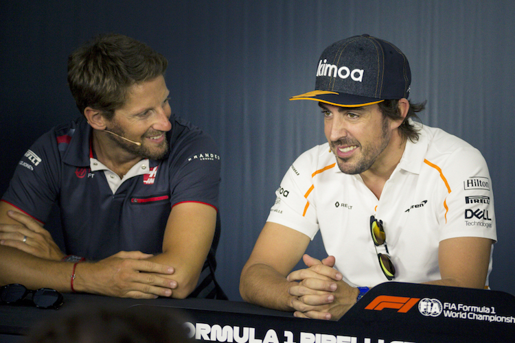 Romain Grosjean und Fernando Alonso