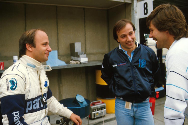 Teo und Corrado Fabi mit Nigel Destrater von Brabham