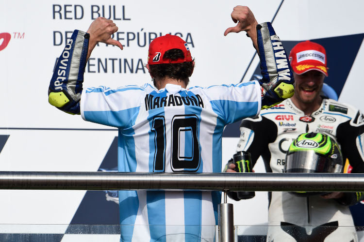 Argentinien-GP 2015: Valentino Rossi feierte seinen Sieg stilecht