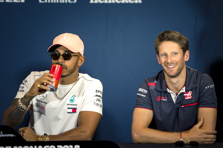 Lewis Hamilton und Romain Grosjean