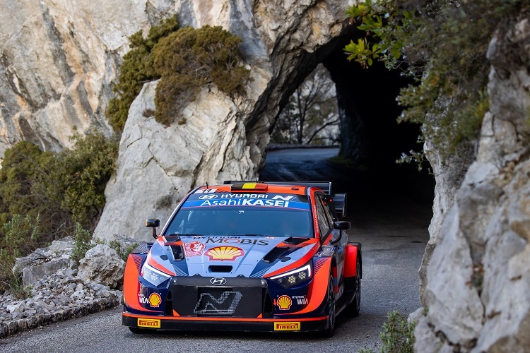   Der Hyundai i20 N Rally1 bei der Rallye Monte Carlo