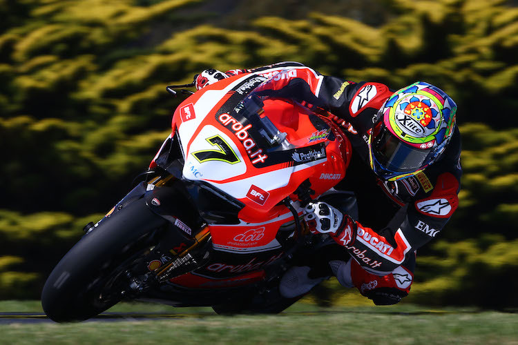 Chaz Davies sollte als Werksfahrer schnellster Ducati-Pilot auf Phillip Island sein  